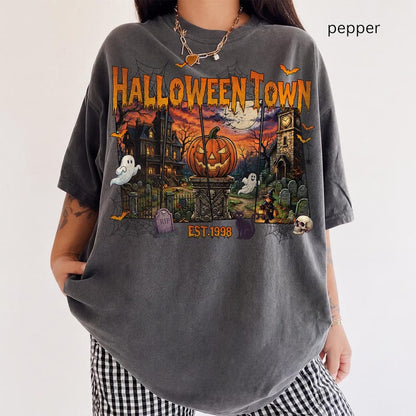 Halloweentown – Vintage Halloween Town – Spooky Village Pumpkin Ghost Design