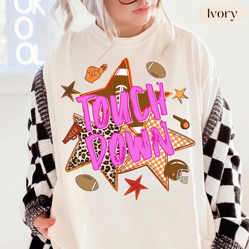 Touchdown – Football Game Day – Retro Leopard Star Football Design