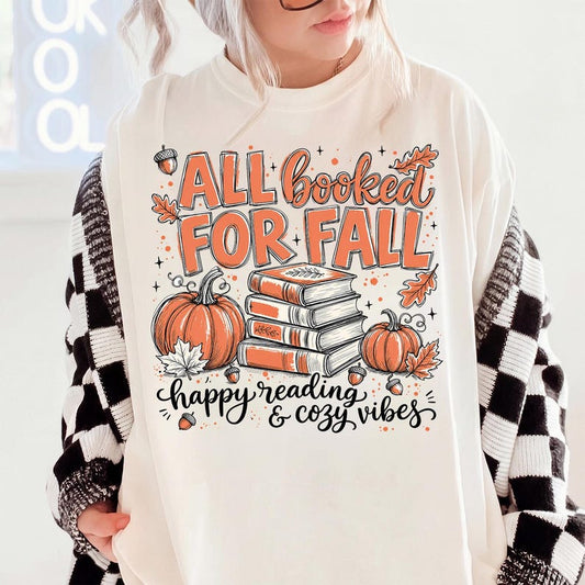 All Booked For Fall – Book Lover – Fall Reading Design