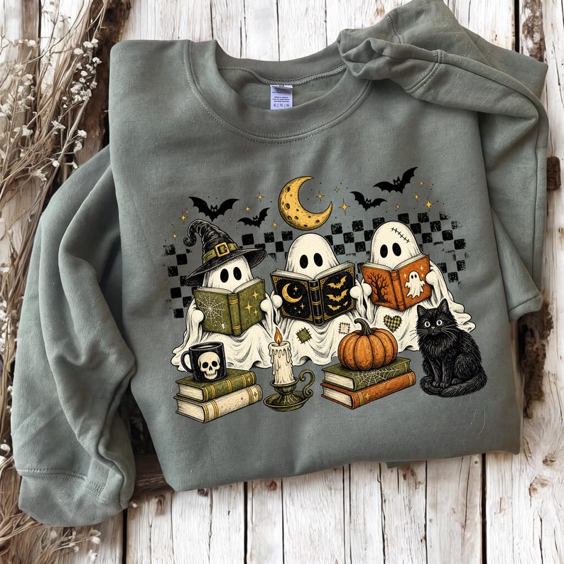 Ghost Reading – Halloween Book Lover – Spooky Reading Ghost Design