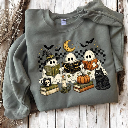Ghost Reading – Halloween Book Lover – Spooky Reading Ghost Design