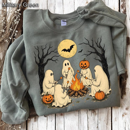 Camping Ghost – Vintage Halloween – Ghost Campfire Smores Design