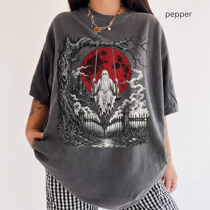 Gothic Ghost – Vintage Halloween – Blood Moon Ghost Swing Design