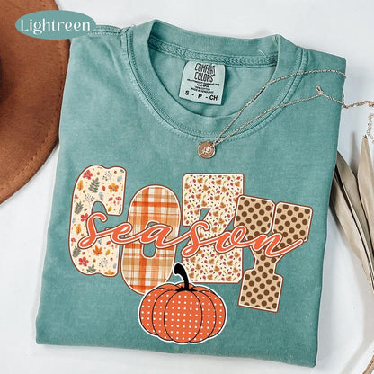 Cozy Season – Fall Design – Patterned Cozy Fall Pumpkin garment preview