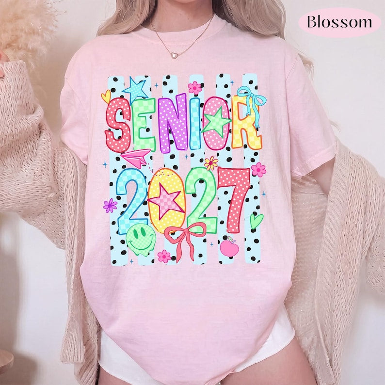 Senior 2027 – Colorful Senior – Preppy Class of 2027 Design garment preview