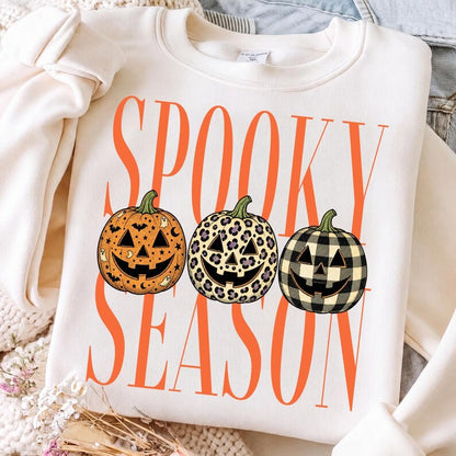 Spooky Season – Patterned Pumpkin Halloween – Leopard Plaid Jack O Lantern Design