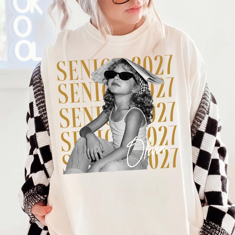 Custom Photo Senior – Senior 2027 Template – Personalized Class of 2027 Design garment preview