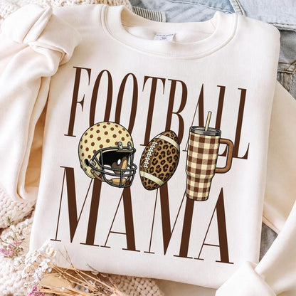 Football Mama – Leopard Football – Neutral Game Day Design