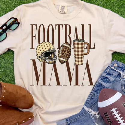 Football Mama – Leopard Football – Neutral Game Day Design garment preview