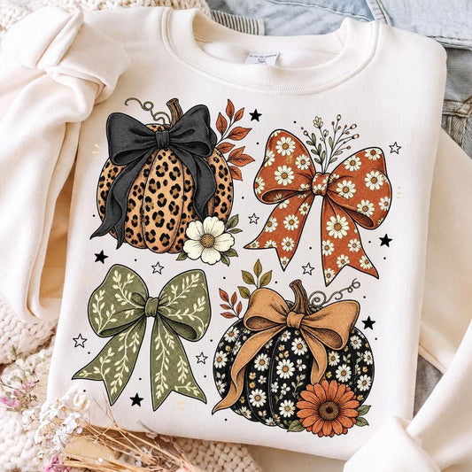 Coquette Fall – Bow Pumpkin – Leopard Floral Pumpkin Design