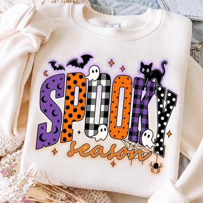 Spooky Season – Halloween Design – Patterned Spooky Ghost Cat