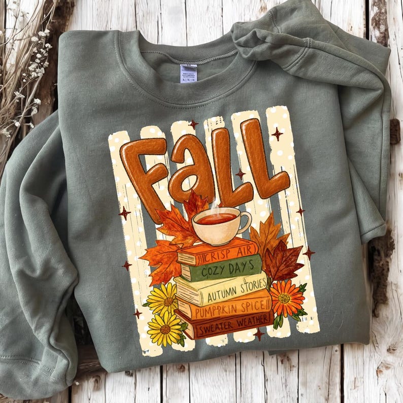 Fall Book Stack – Book Lover – Cozy Reading Fall Design garment preview