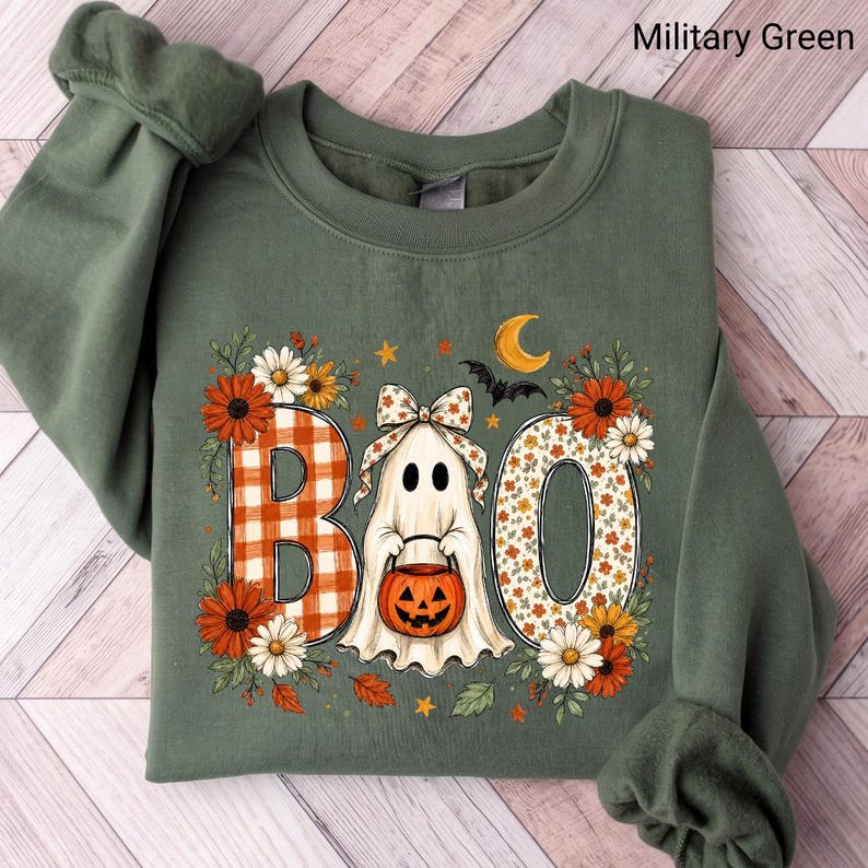 Boo Ghost – Halloween Design – Floral Ghost