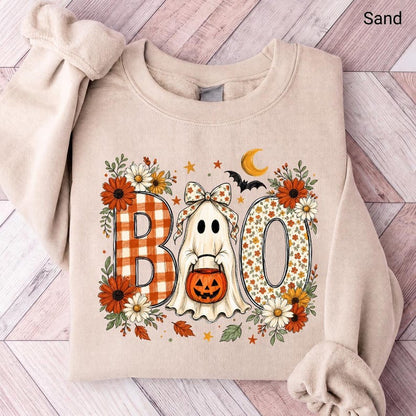 Boo Ghost – Halloween Design – Floral Ghost garment preview