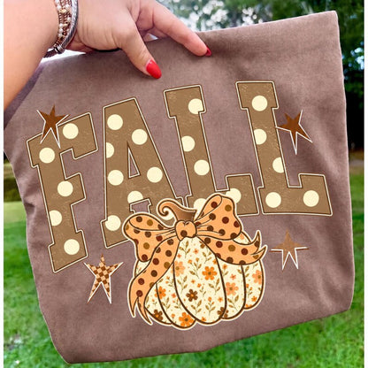 Fall – Floral Pumpkin Design – Coquette Bow Pumpkin garment preview