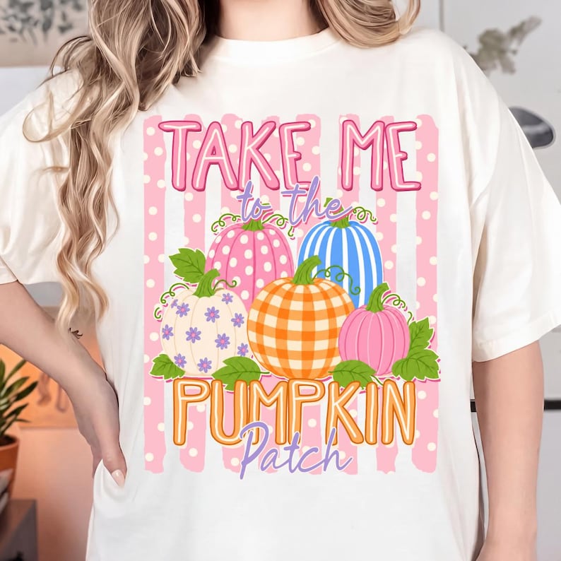 Take Me To The Pumpkin Patch – Pink Fall Design – Pastel Pumpkin
