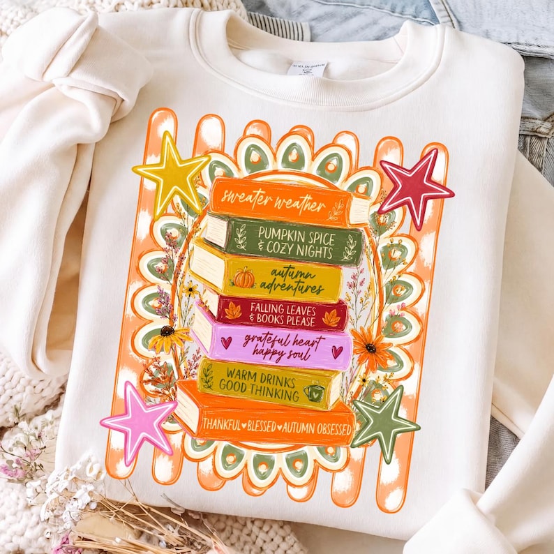 Fall Book Stack – Book Lover Design – Bookish