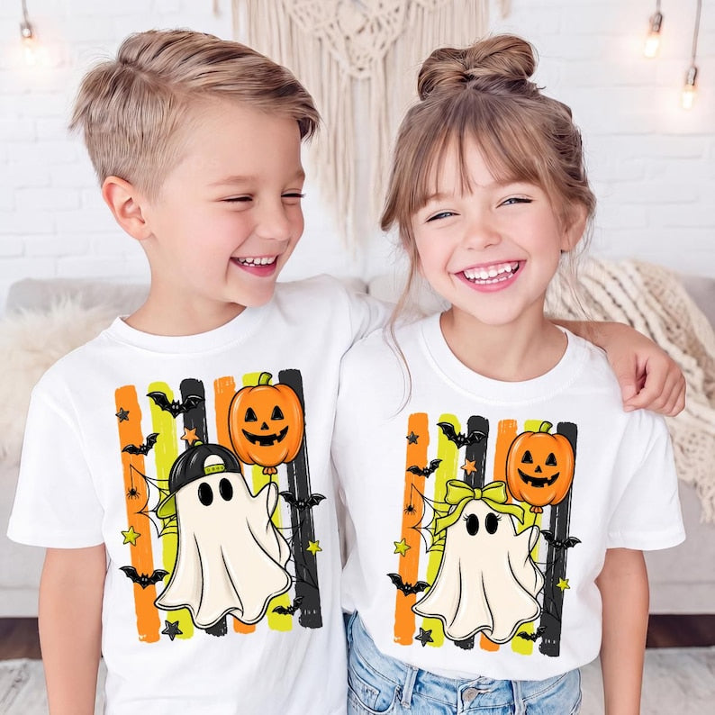 Kids Ghost – Halloween Design – Boy And Girl Ghost