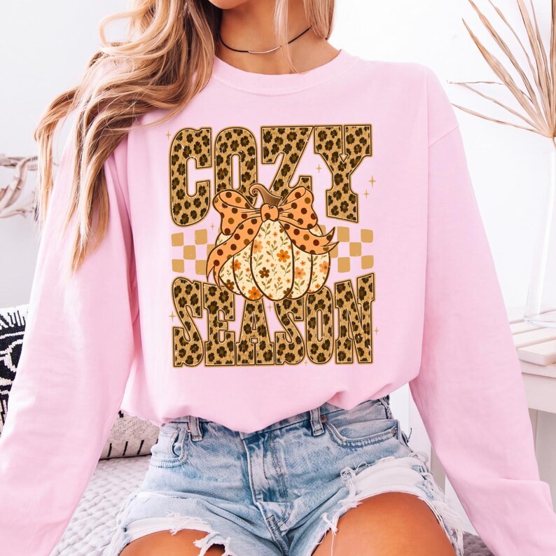 Cozy Season – Leopard Fall Design – Floral Pumpkin garment preview