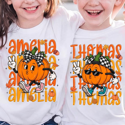 Custom Name Pumpkin – Kids Fall Design – Boy And Girl Pumpkin