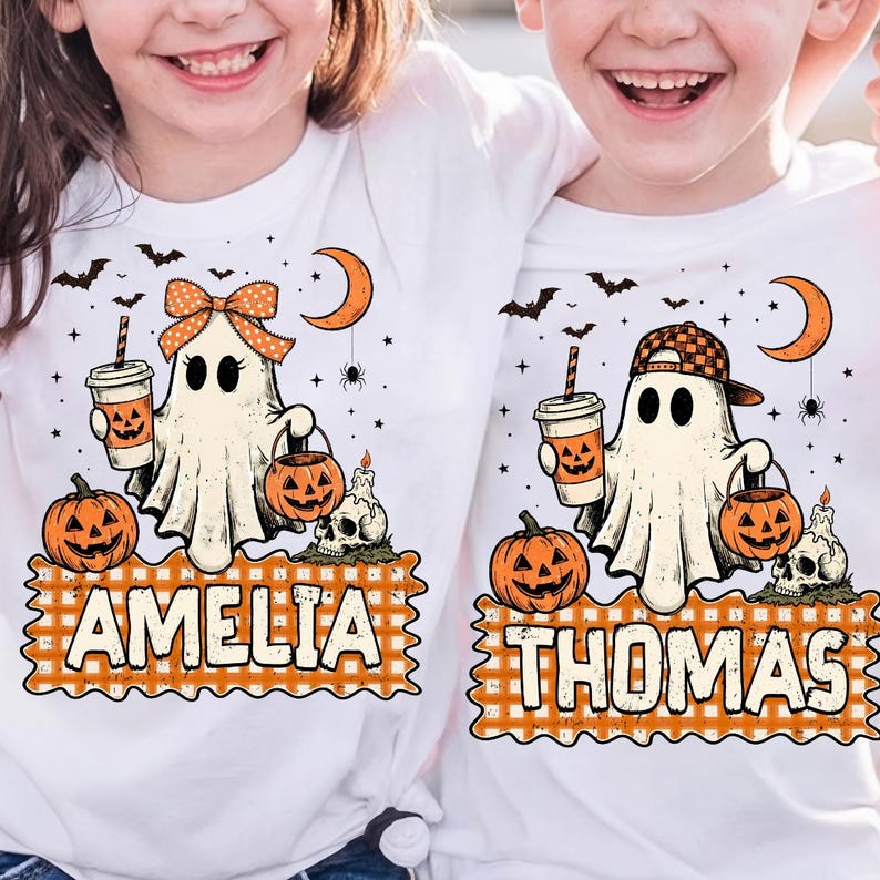 Custom Name Halloween – Kids Ghost Design – Boy And Girl Ghost