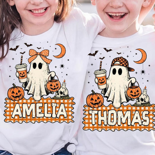 Custom Name Halloween – Kids Ghost Design – Boy And Girl Ghost