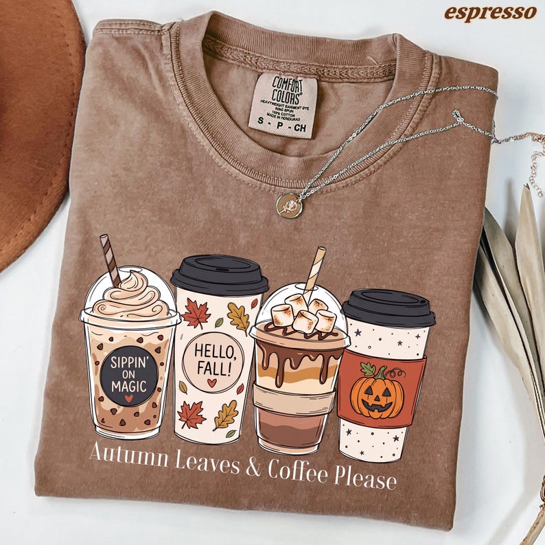 Autumn Leaves and Coffee Please – Fall Coffee Design – Hello Fall Latte Cups Pumpkin Spice