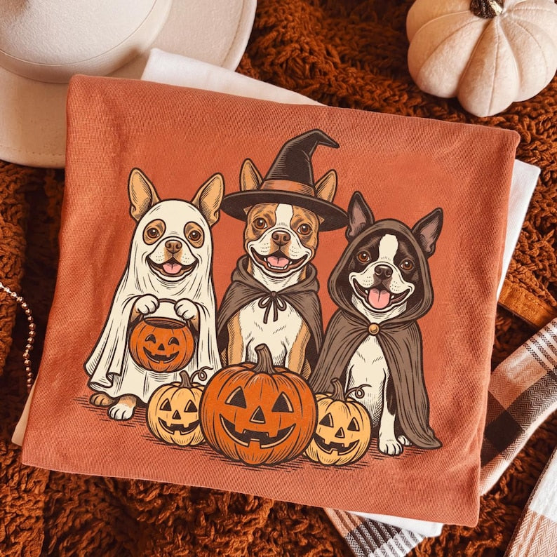 Halloween Dog – Boston Terrier – Spooky Season garment preview