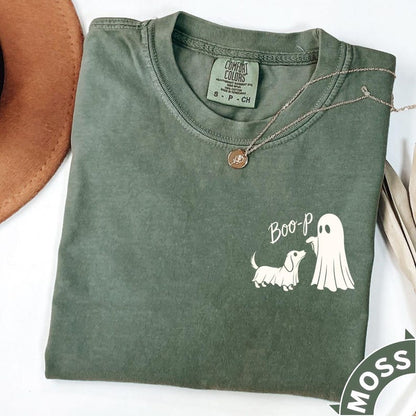 Boo P – Dachshund Halloween – Cute Ghost garment preview