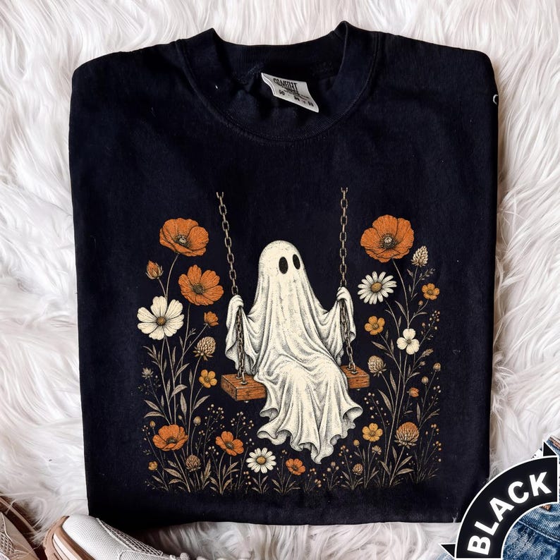 Cute Ghost – Wildflower Ghost – Halloween garment preview