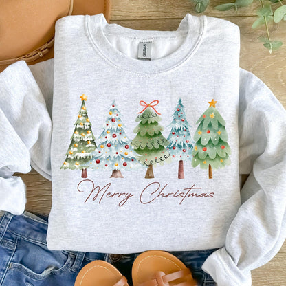 Sweatshirt Hoodie or T-Shirt Christmas Merry Christmas Trees