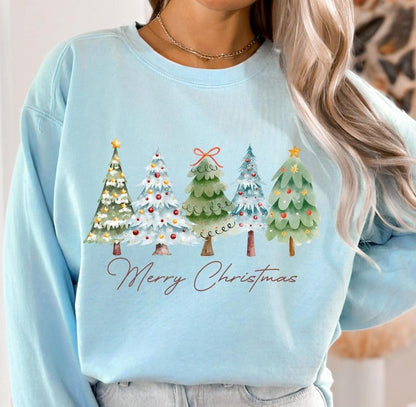 Sweatshirt Hoodie or T-Shirt Christmas Merry Christmas Trees