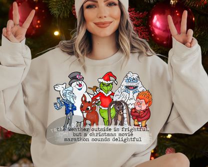 Sweatshirt Crew Neck Hoodie Or T-Shirt Christmas Christmas Movie Marathon