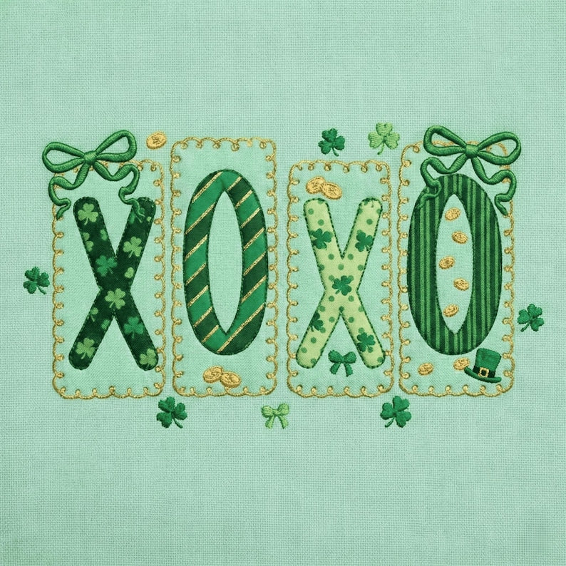 Embroidered Lucky XOXO Shamrock Sweatshirt