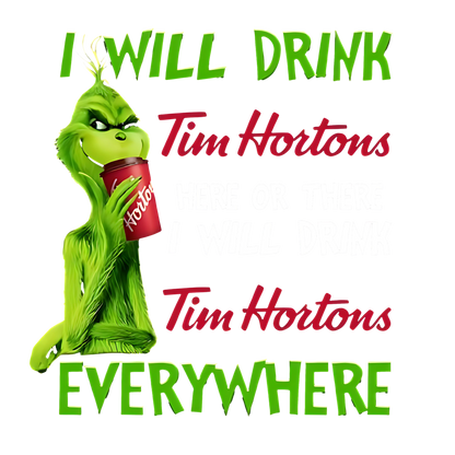 DTF Transfer Christmas Grinch Tim Hortons - Vintage