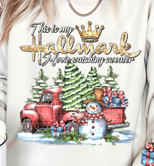 DTF Transfer Christmas My Hallmark Movie Watch Sweater