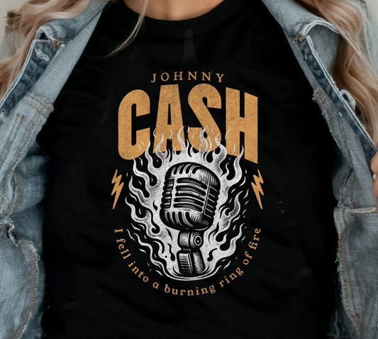 DTF Transfer Western Jonny Cash Ring Of Fire