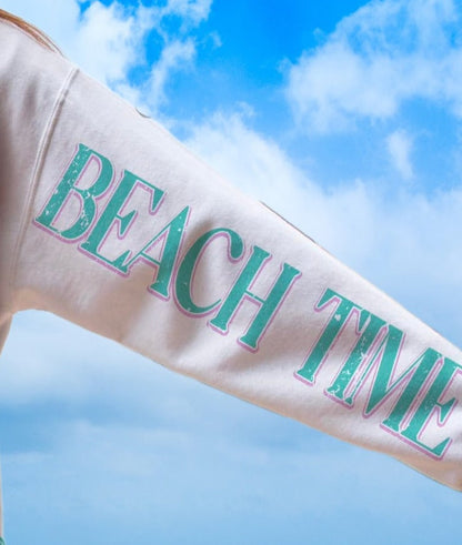 80s Style Beach Time Sleeve T-Shirt or Sweatshirt - Perfect for Summer