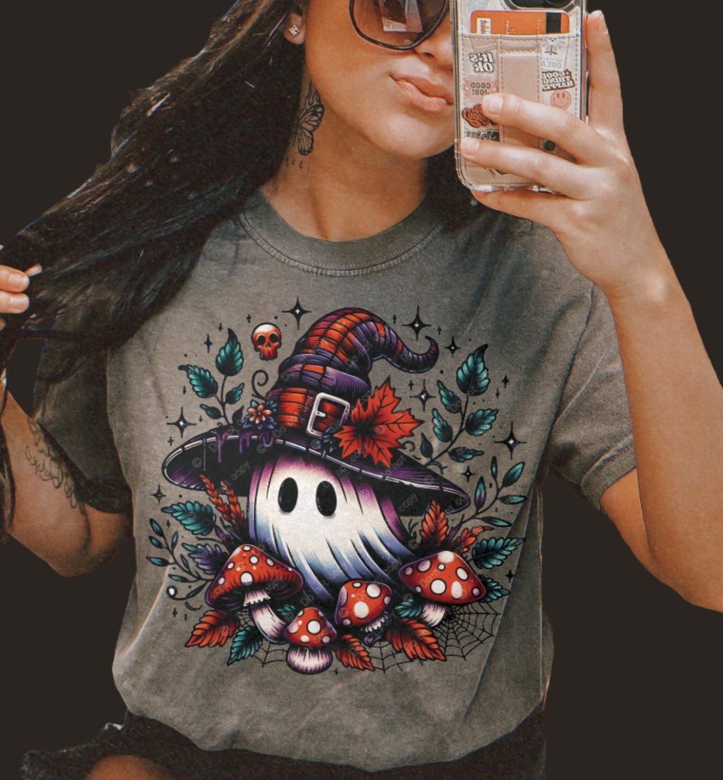 T-Shirt Tee's Or Sweatshirt  Fall Halloween Ghost mushroom vintage