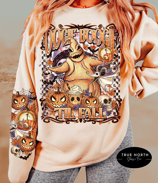 DTF Transfer Halloween – Oogiee Boogiee ’Til Fall with Pumpkins, Skulls & Autumn Vibes