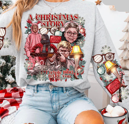 Sweatshirt Hoodie Or T-Shirt  Christmas  A Christmas Story With Sleeve Print Offered