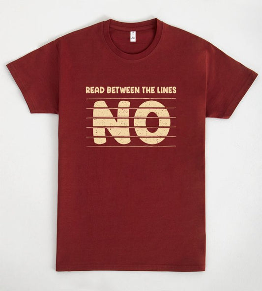 T-Shirt or Sweatshirt with Humorous Read Between The Lines Design