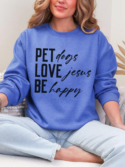 DTF Transfer “Pet Dogs Love Jesus Be Happy” Faith & Pet Lover