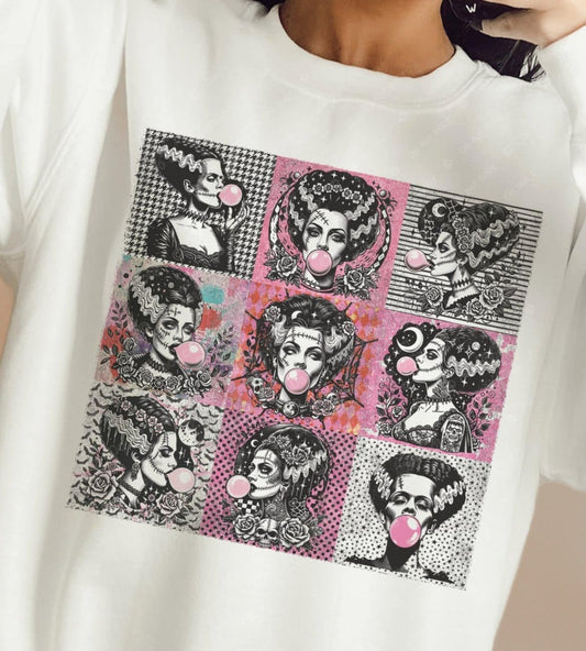 DTF Transfer Summer  Halloween Frankenstein Bride Bubble Gum #2