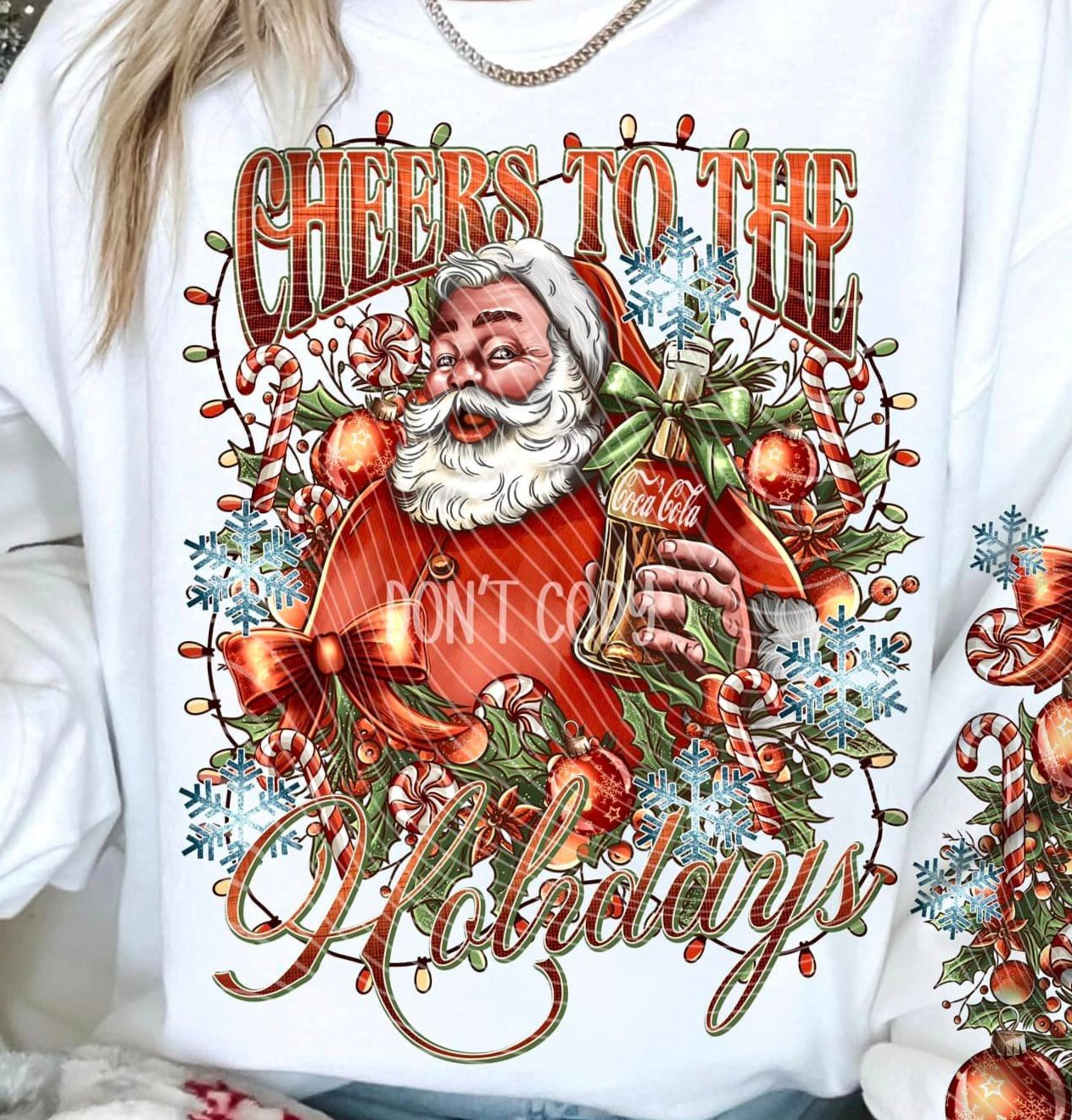 Sweatshirt Hoodie Or T-Shirt  Christmas Santa C0ke & Smile