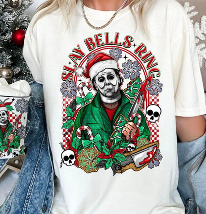 Sweatshirt Hoodie Or T-Shirt Fall  Halloween Christmas - Slay Bells Ring Jason