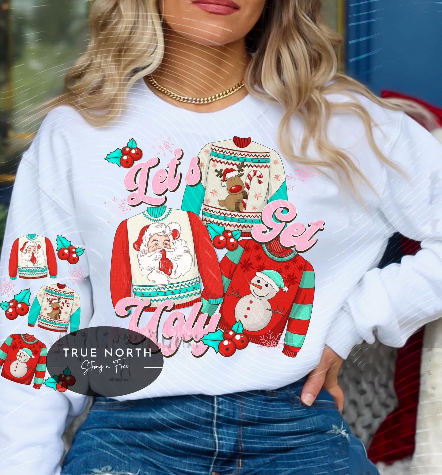 DTF Transfer Christmas Ugly Sweater Jumbo Print