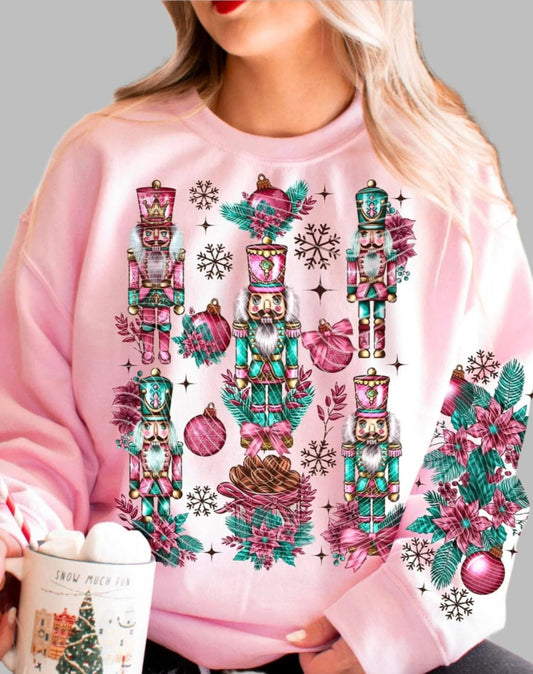 Sweatshirt Hoodie T-Shirt Christmas Nutcracker Vintage style w/  Sleeve Print Offered