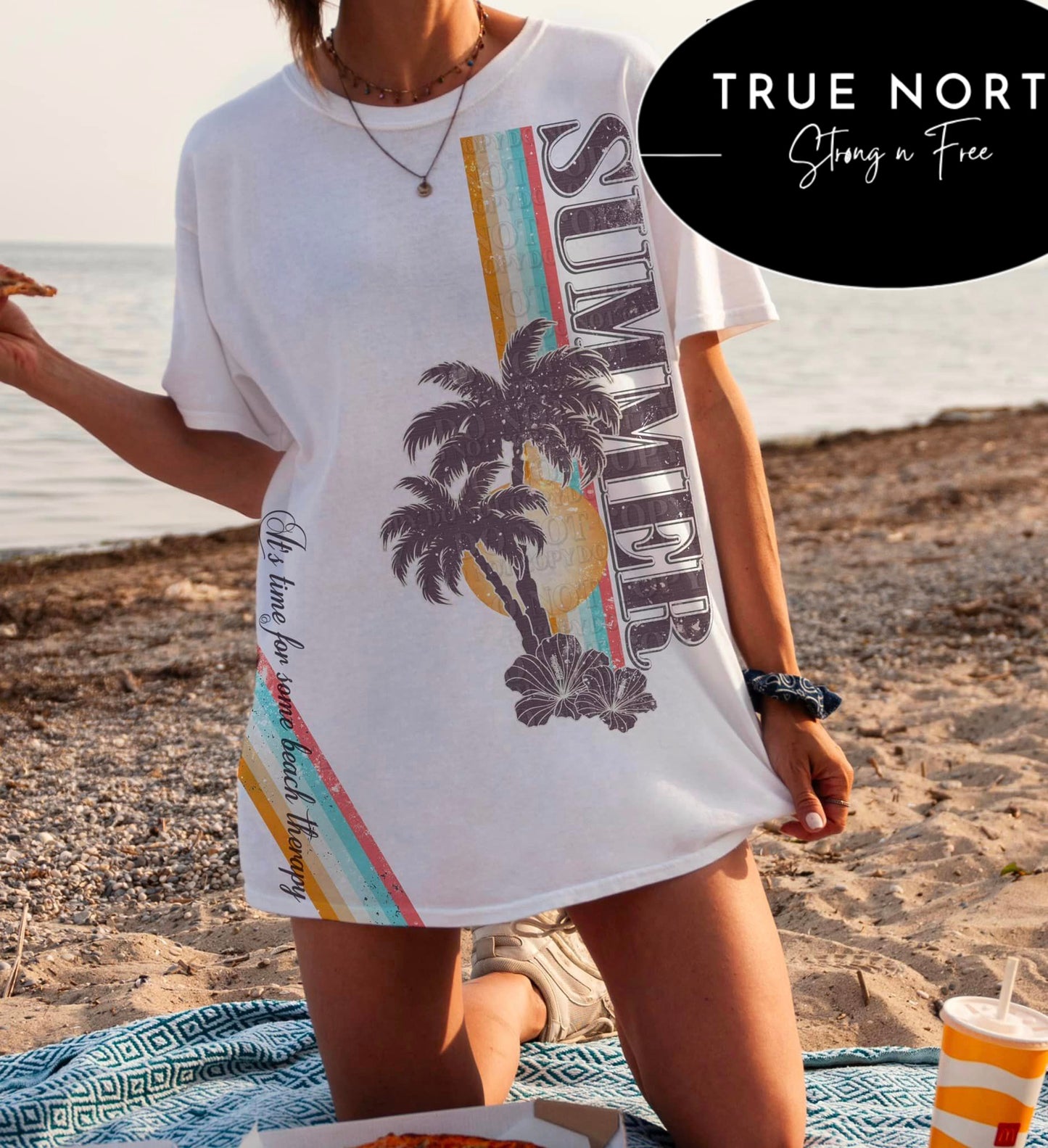 DTF Transfer Summer Time For Some Beach Therapy  Sleeve offered 70's Style