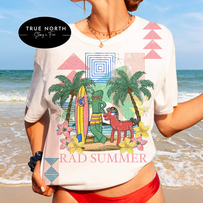 80s Style Rad Summer T-Shirt or Sweatshirt with Short Sleeves - Perfect for a Stylish Summer